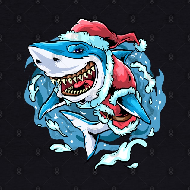 Christmas Santa Great White Shark by BDAZ